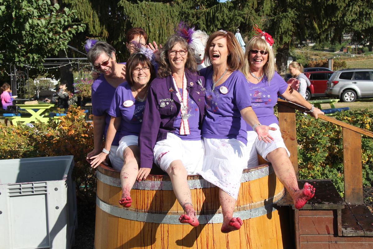 Grape-stomping at House of Rose. (Courtesy House of Rose)