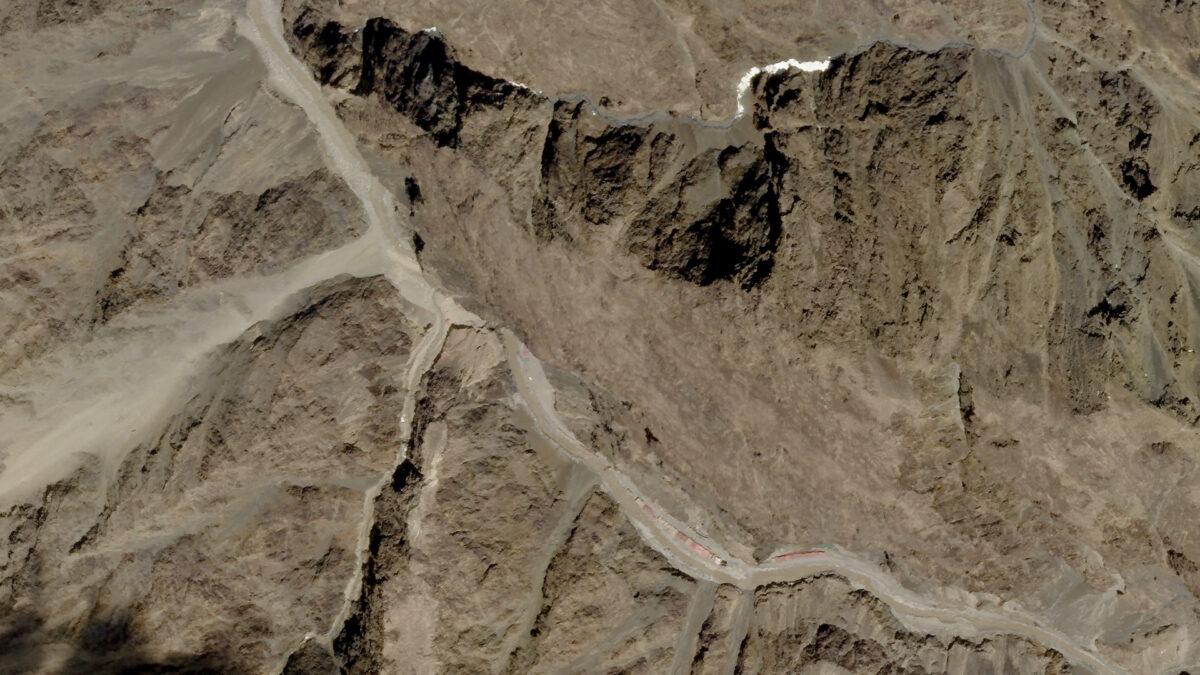 A satellite image of Galwan Valley in Ladakh, India, on June 9, 2020. (Planet Labs Inc/Handout via Reuters)