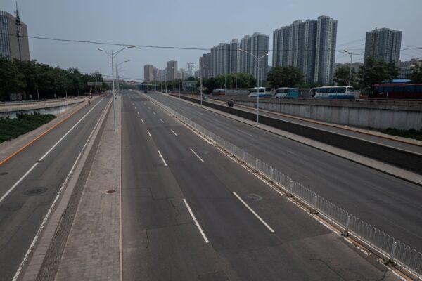 A near-deserted expressway is seen in Beijing, China after the CCP virus outbreak in the city in recent weeks on June 20, 2020. (NICOLAS ASFOURI/AFP via Getty Images)