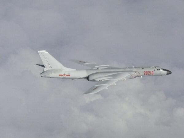 A Chinese H-6 bomber flies over the East China Sea in this handout picture taken by Japan Air Self-Defense Force and released by the Joint Staff Office of the Defense Ministry of Japan on July 23, 2019. (Joint Staff Office of the Defense Ministry of Japan/HANDOUT via Reuters)