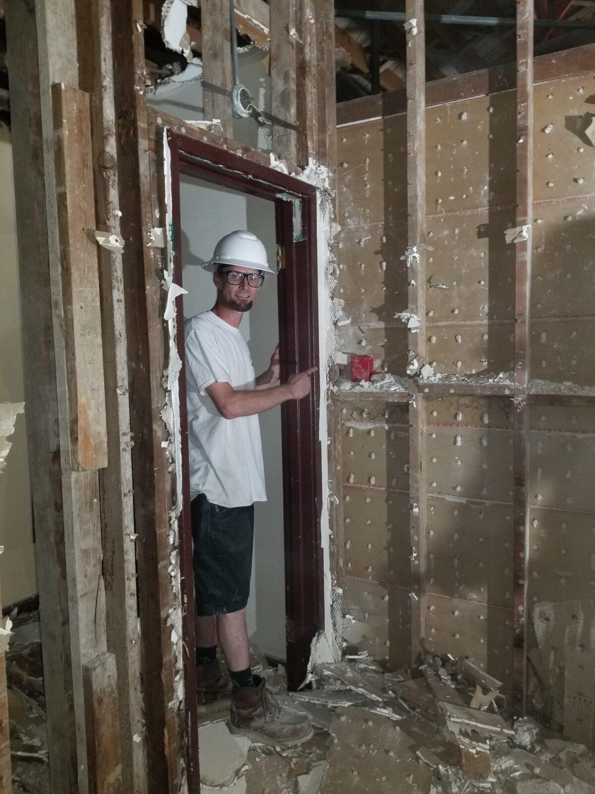 Kris King, the construction crew worker renovating Sunset Theater, who spotted Donna Brown's wallet. (Courtesy of <a href="https://www.facebook.com/LodiSunset/">The Sunset Theater Lodi</a>)