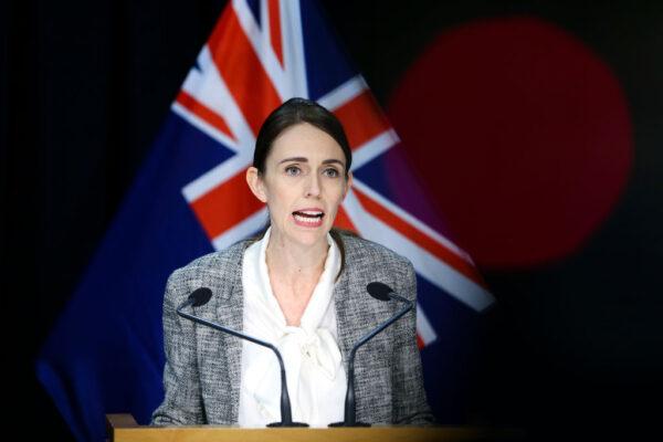 Prime Minister Jacinda Ardern speaks to media during a press conference at Parliament in Wellington, New Zealand, on June 17, 2020. (Hagen Hopkins/Getty Images)