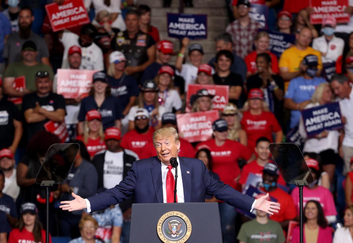 President Donald Trump speaks at a campaign rally at the BOK Center in Tulsa, Okla., on June 20, 2020. (Win McNamee/Getty Images)