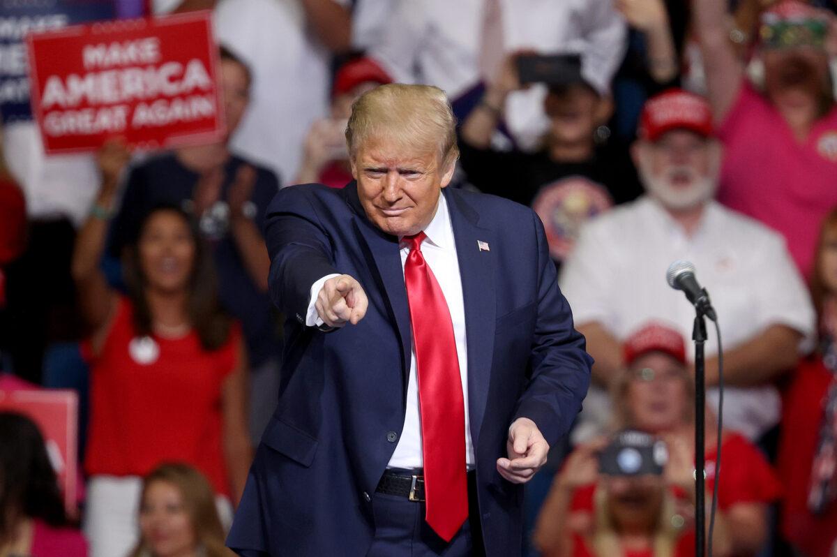 President Donald Trump arrives at a campaign rally at the BOK Center in Tulsa, Okla.,  on June 20, 2020. (Win McNamee/Getty Images)