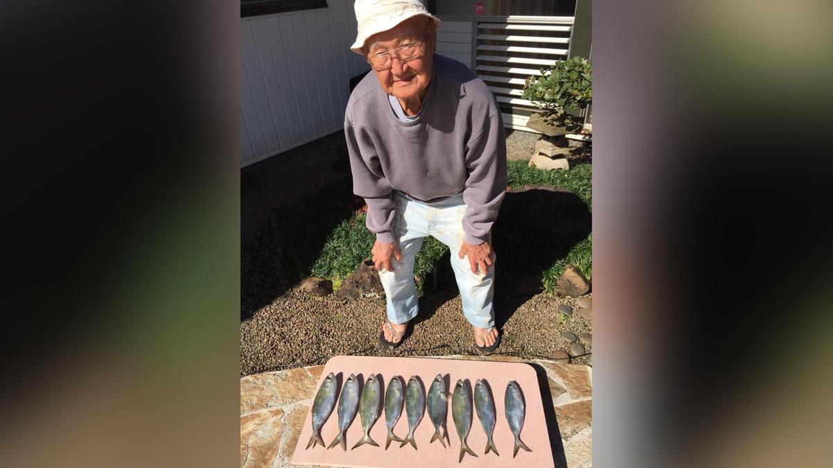 Setsuo Todoroki, 104 years old, regularly caught fish and donated them to strangers in need. (Courtesy of Red Sea Ocean Adventures)