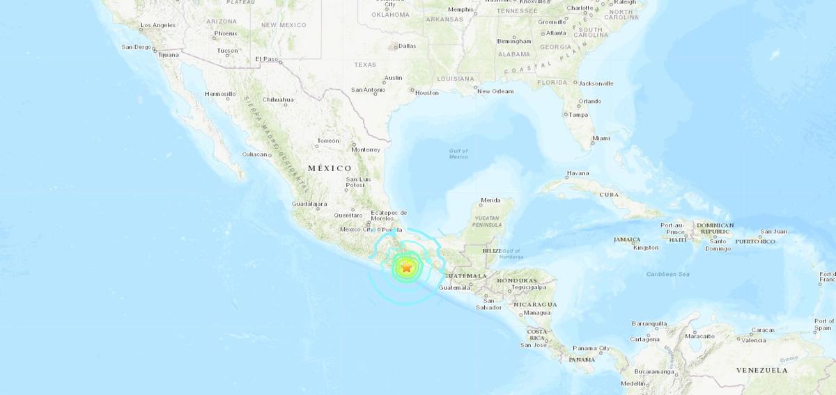 A powerful earthquake centered near Huatulco in southern Mexico was felt across the country, according to reports. (USGS)