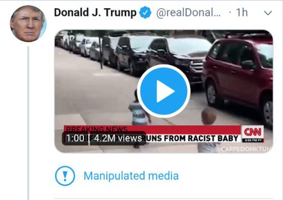  A label was attached to a tweet posted by President Donald Trump. (Screenshot/Twitter)