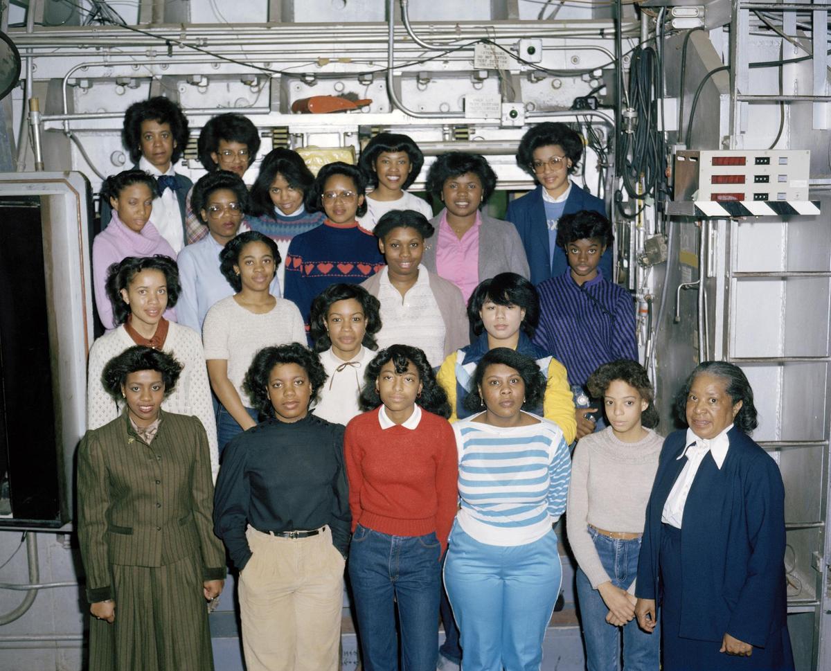 Jackson with the Special Control Test Group pictured on March 21, 1983 (<a href="https://commons.wikimedia.org/wiki/File:Mary_Jackson_with_group_(LRC-1983-B701_P-02400).jpg">NASA</a>)