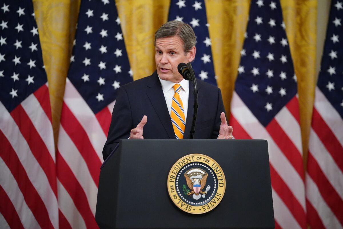 Tennessee Gov. Bill Lee speaks on protecting America's seniors from the COVID-19 pandemic in the East Room of the White House in Washington, on April 30, 2020. (Mandel Ngan/AFP via Getty Images)