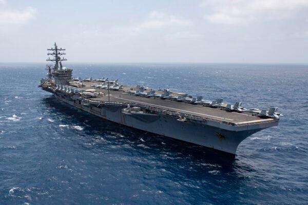  The aircraft carrier USS Dwight D. Eisenhower (CVN 69) transits the Arabian Sea, on June 12, 2020. (U.S. Navy photo by Mass Communication Specialist 1st Class Aaron Bewkes/Released)