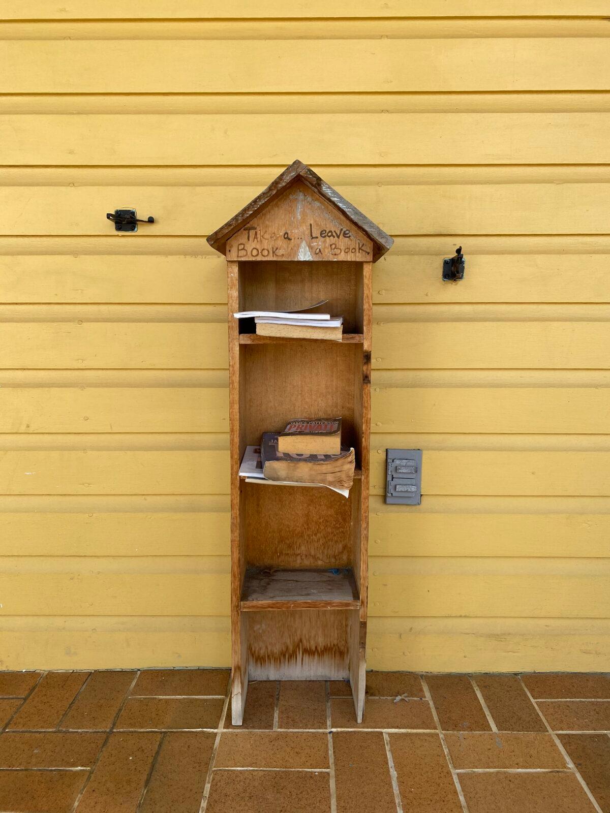 A little free library found on the streets of Frederiksted behind Polly's at the Pier, a popular restaurant. (Skye Sherman)