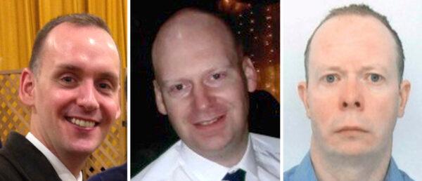  Photo of the three victims of the Reading attack, from left, Joe Ritchie-Bennett, James Furlong and David Wails. (Thames Valley Police via AP)
