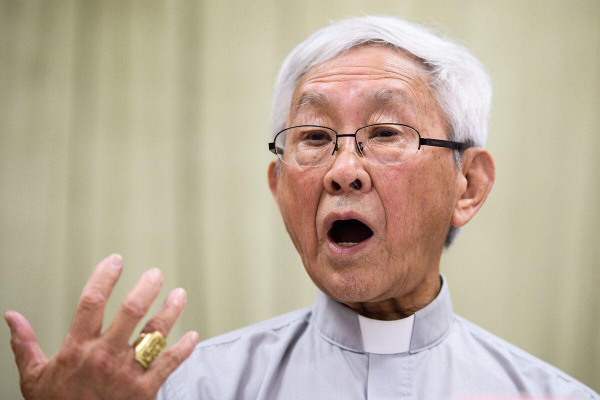 Cardinal Joseph Zen, former bishop of Hong Kong, speaks during a press conference at the Salesian House of Studies in Hong Kong on Sept. 26, 2018, following the Vatican announcement on Sept. 22 of a historic accord with China on the appointment of bishops in the Communist country. (Anthony Wallace/AFP via Getty Images)