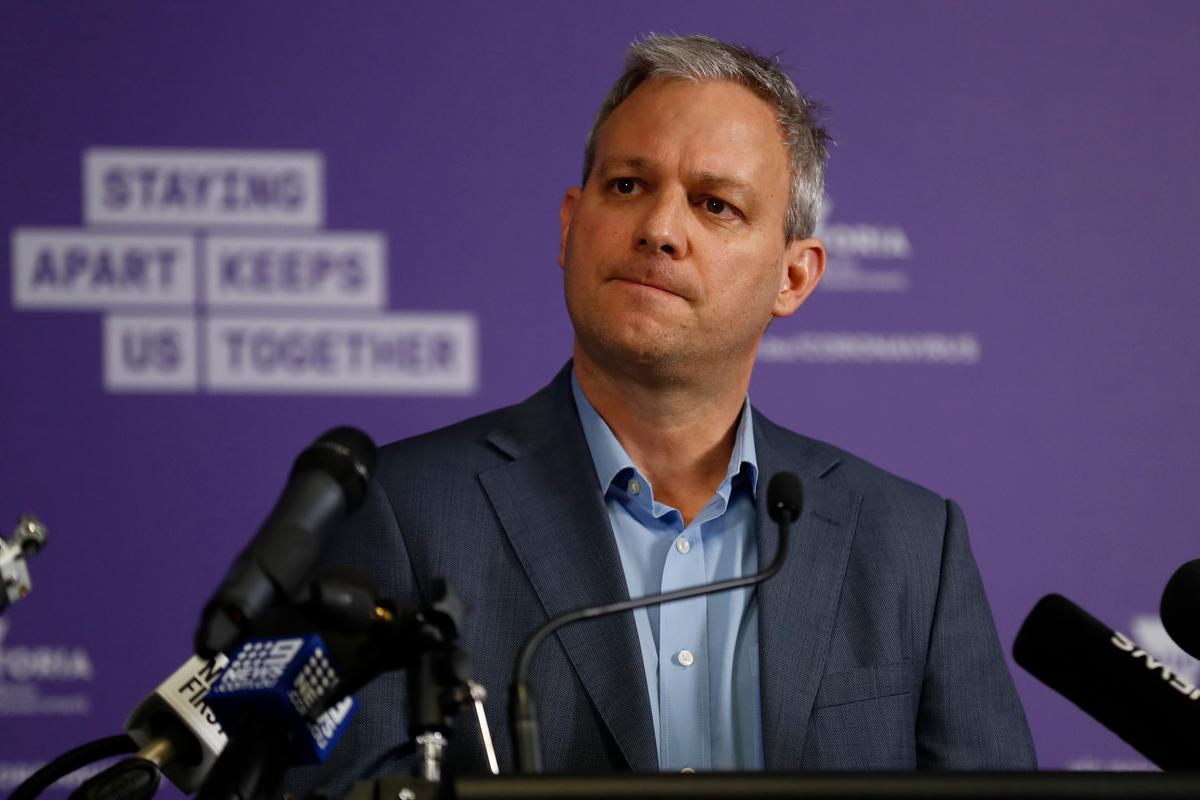 Brett Sutton the Chief Health Officer of Victoria speaks to the media in Melbourne, Australia on June 22, 2020. (Darrian Traynor/Getty Images)