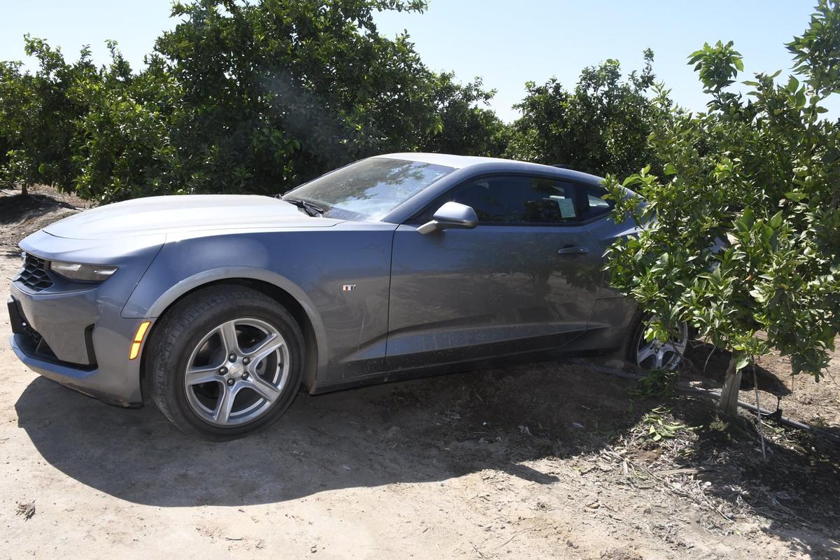 Detectives spotted the gray Camaro stuck in a field and arrested 23-year-old Vega (Courtesy of <a href="https://www.facebook.com/FresnoSheriff/">Fresno County Sheriff's Office</a>)