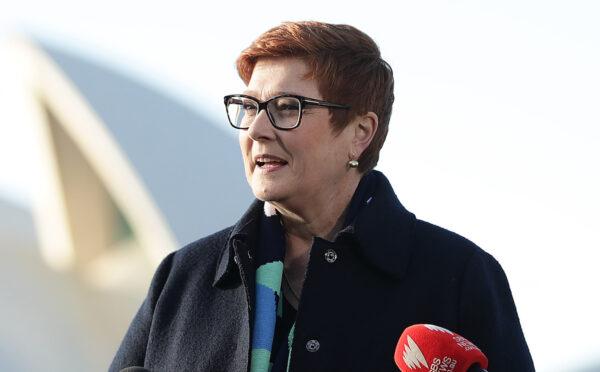 Marise Payne, Australia's foreign minister, speaks to the media in Sydney, Australia, on June 26, 2020. (Mark Metcalfe/Getty Images)