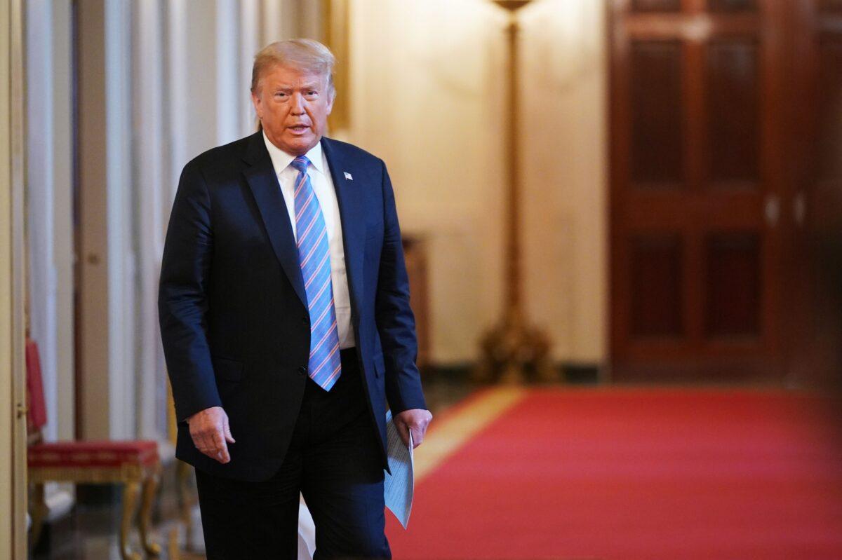  President Donald Trump arrives for a meeting at the White House in Washington on June 26, 2020. (Mandel Ngan/AFP via Getty Images)