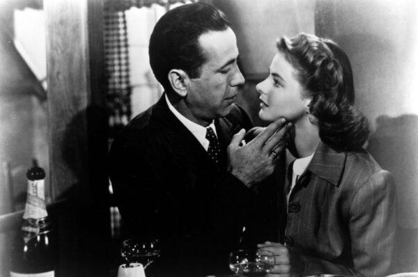 Rick (Humphrey Bogart) and Ilsa (Ingrid Bergman) in Paris, just as the Nazis invade.  (Warner Bros.)