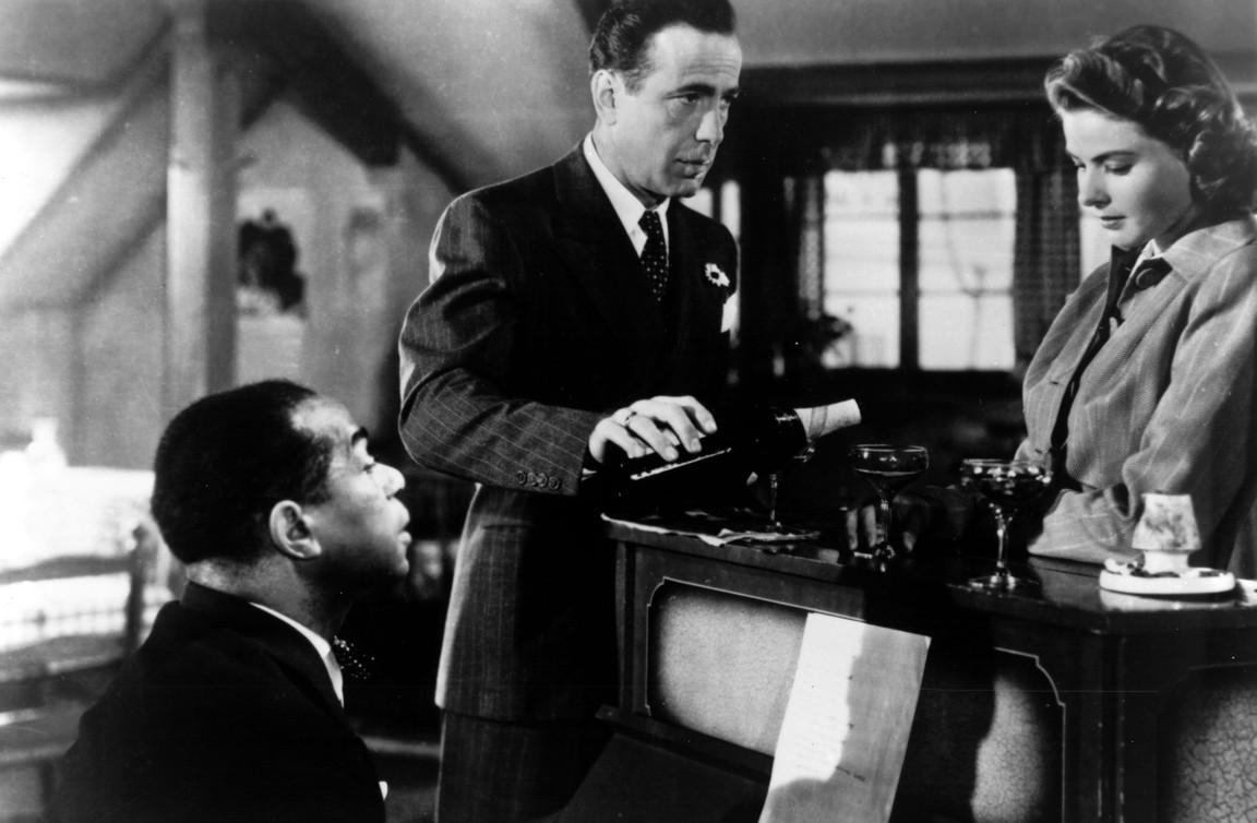  A last drink as the Nazis roll into Paris: (L–R) Sam (Dooley Wilson), Rick (Humphrey Bogart), and Ilsa (Ingrid Bergman) in "Casablanca." Warner Bros. (Fair Use)