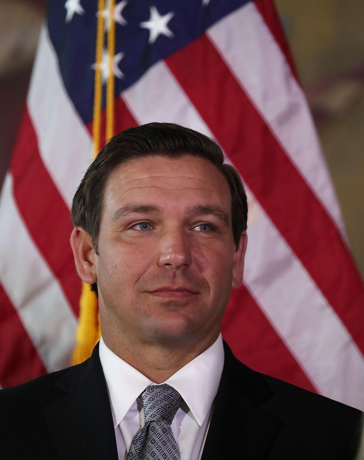 Gov. Ron DeSantis attends an event at the Freedom Tower, where he named Barbara Lagoa to the Florida Supreme Court on Jan. 9, 2019, in Miami, Florida. (Joe Raedle/Getty Images)