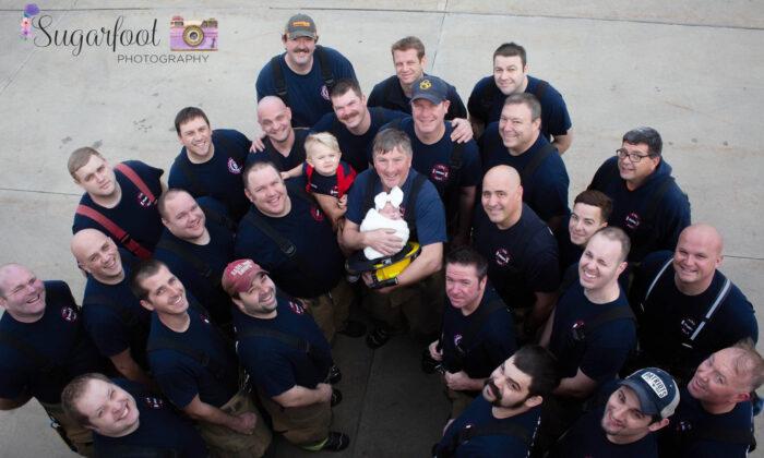 Late Firefighter’s Newborn Pays Tribute to Her Dad in a Moving Photoshoot With 26 Firemen