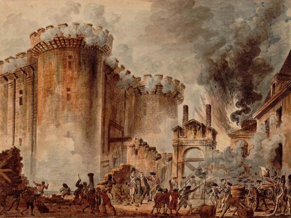 "The Storming of the Bastille," 1789, by Jean-Pierre Houël. Watercolor. National Library of France. (Public Domain)