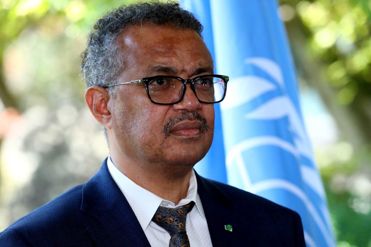 Tedros Adhanom Ghebreyesus, director-general of the World Health Organization (WHO), attends a news conference in Geneva, on June 25, 2020. (Denis Balibouse/Reuters)