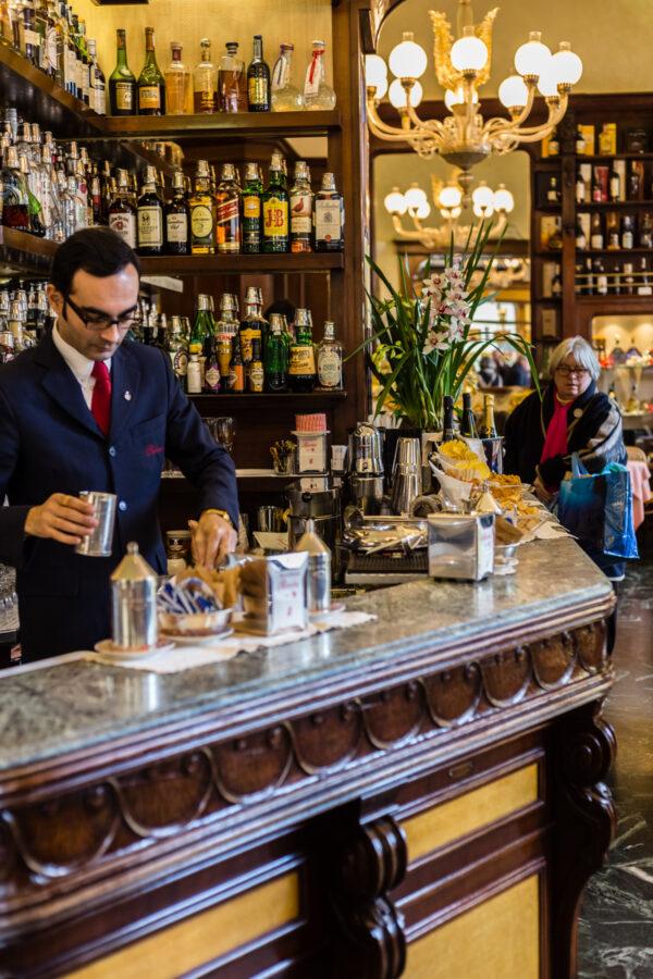Inside the famed Caffè Rivoire in Florence, Italy. (Photo by Giulia Scarpaleggia)