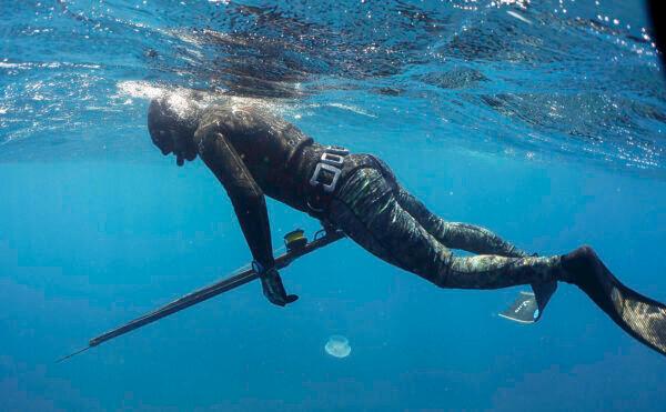 Underwater spearfishing stock photo, July 29, 2019. (Ibrahim Chalhoub/AFP via Getty Images)