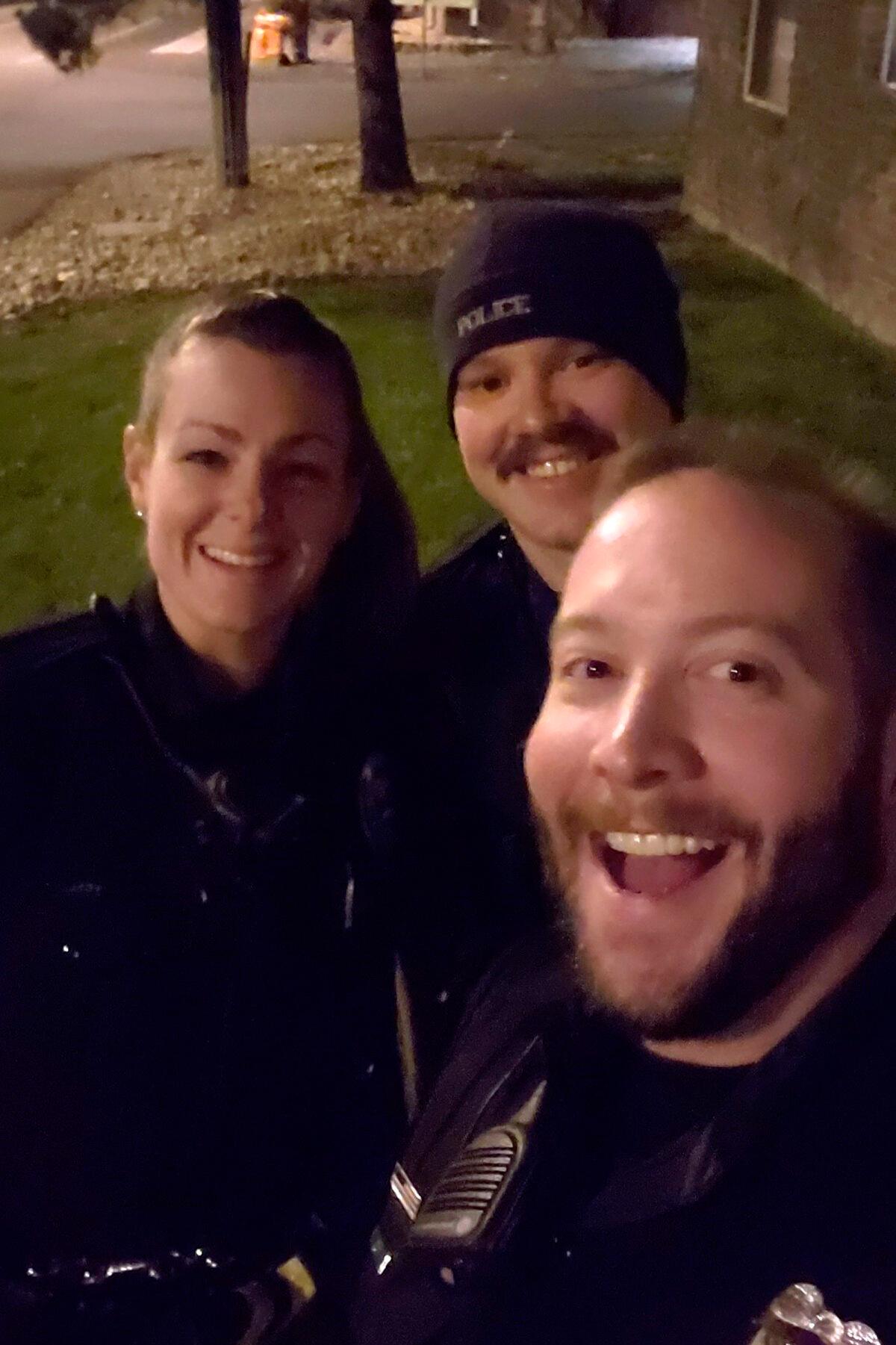 (L-R) Officers Erica Marrero, Jaron Jones, and Kyle Dittrich in Aurora, Colo. (Aurora Police Department via AP)