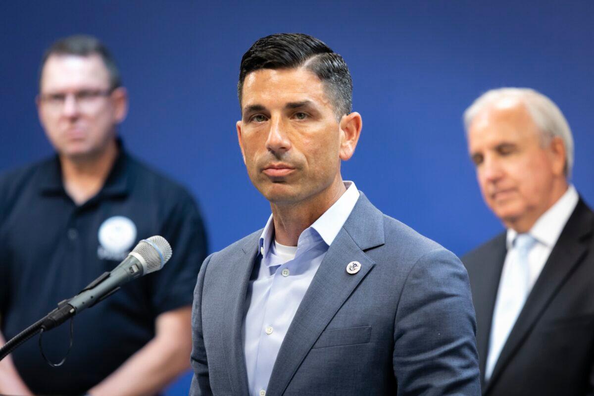 Acting Secretary of Homeland Security Chad Wolf speaks at a press conference in Miami, Fla., on June 8, 2020. (Eva Marie Uzcategui/Getty Images)