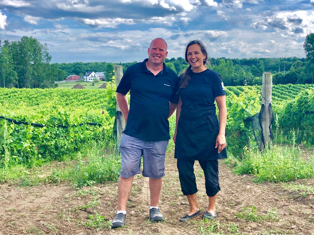 François and Allison Sheuermann at their winery. (Tim Johnson)<br/>Screen reader support enabled.