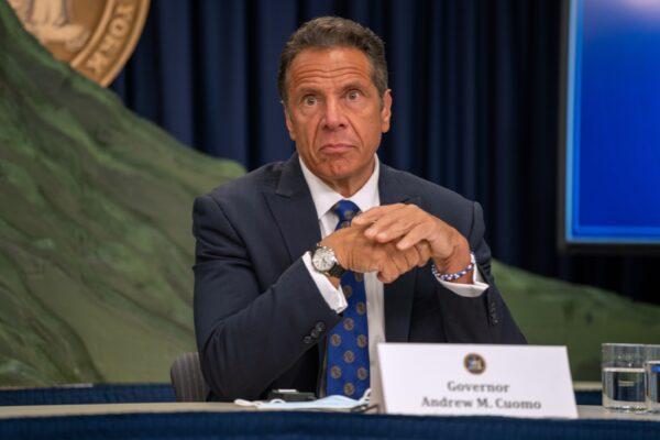 New York Gov. Andrew Cuomo speaks at a press conference in New York City on July 6, 2020. (David Dee Delgado/Getty Images)
