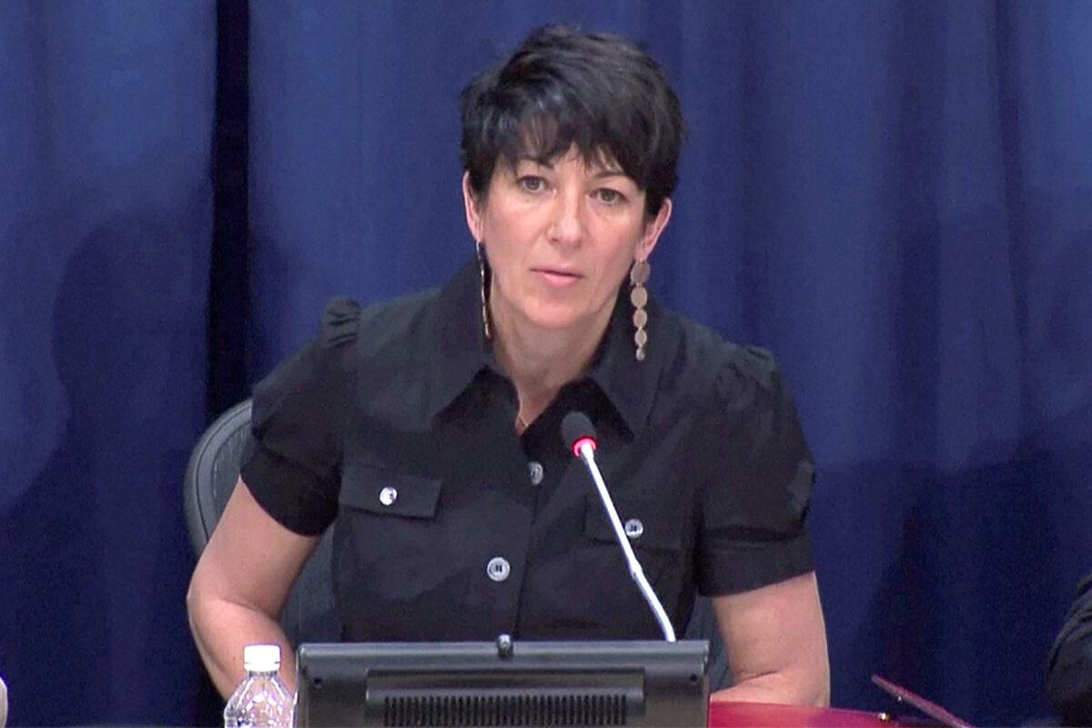 Ghislaine Maxwell, longtime associate of accused sex trafficker Jeffrey Epstein, speaks at a news conference at the United Nations in New York on June 25, 2013. (UNTV via Reuters)