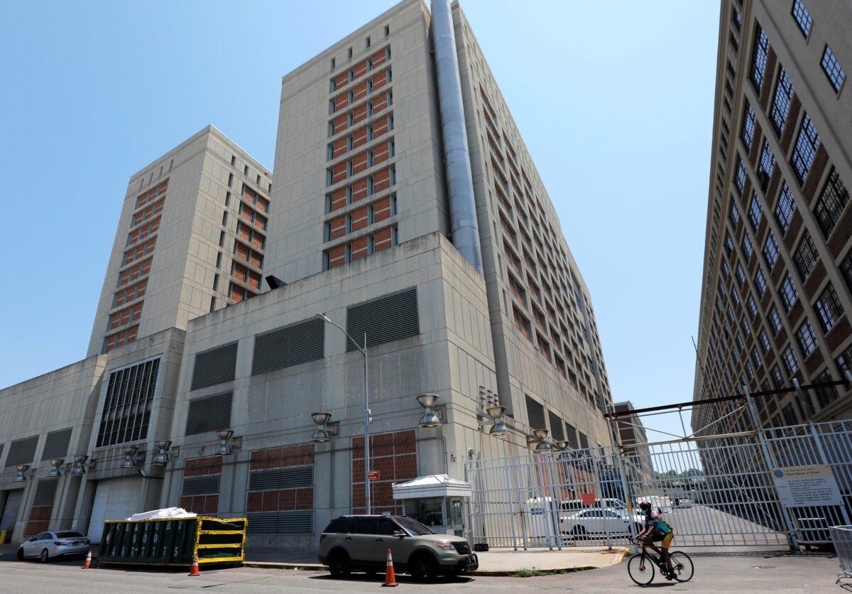 The Metropolitan Detention Center (MDC) where Ghislaine Maxwell, the alleged accomplice of the late financier Jeffrey Epstein, is being held, in New York City on July 6, 2020. (Mike Segar/Reuters)