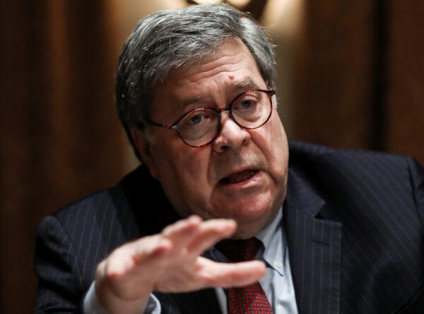 Attorney General William Barr speaks during a roundtable discussion on "America's seniors" hosted by President Donald Trump in the Cabinet Room at the White House in Washington on June 15, 2020. (Leah Millis/Reuters)