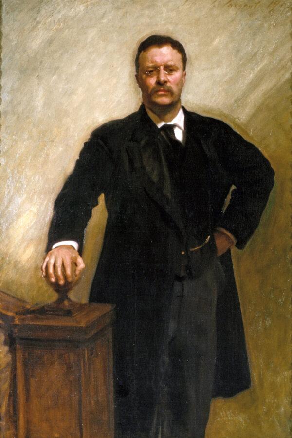 The winner as the president who was the most voracious reader: Theodore Roosevelt. Painted in 1903 by John Singer Sargent. White House Collection. (Public Domain)