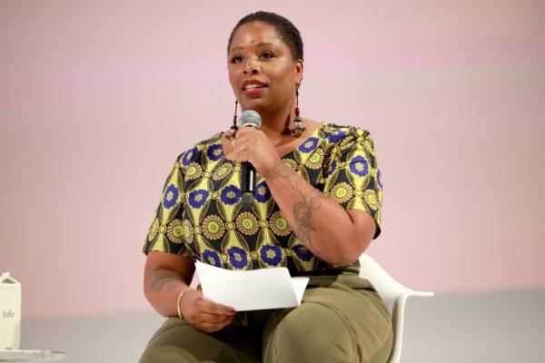 Patrisse Cullors, a co-founder of Black Lives Matter, speaks in Los Angeles, in a file photograph. (Rich Fury/Getty Images for Teen Vogue)