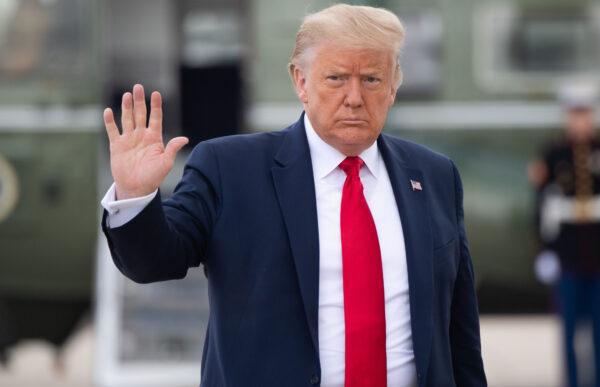 President Donald Trump arrives to board Air Force One at Joint Base Andrews in Maryland on July 10, 2020. (Saul Loeb/AFP via Getty Images)