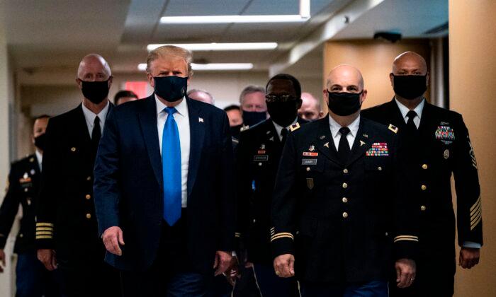 Trump Posts Picture of Him Wearing Mask, Calls It ‘Patriotic’