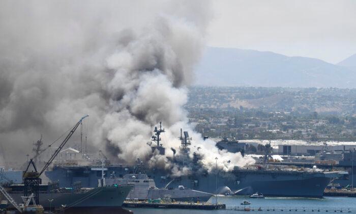 18 Injured, Explosion Reported During USS Bonhomme Richard Fire: Officials