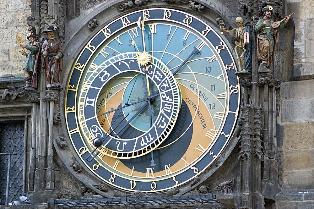 The clock traces the movement of the sun and moon. (Lev Kropotov/Shutterstock)