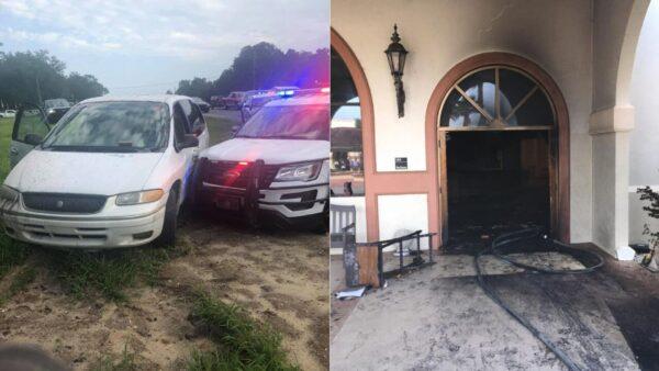 Steven Anthony Shields, 24, allegedly crashed his vehicle through the front doors of the church (Marion County Sheriff's Office)