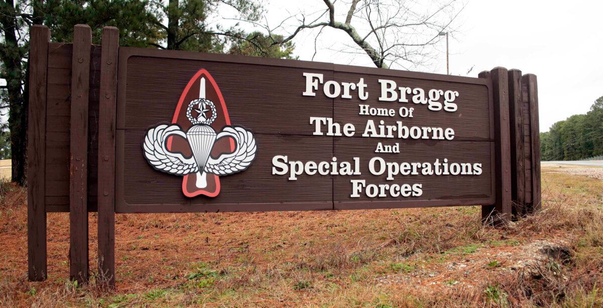 An entrance to Fort Bragg in a file photograph. (Chris Seward/AP Photo)