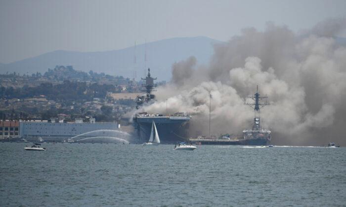 57 Injured in Fire Aboard Ship at Naval Base San Diego