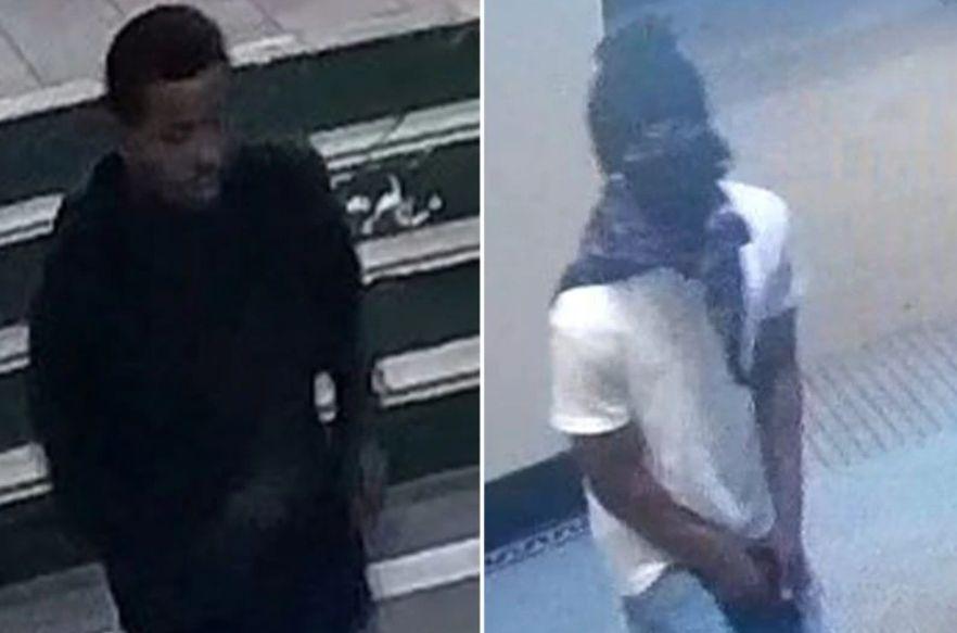 Photos of the two suspects who opened fire on three people in a Bronx apartment building, killing two of them and wounding the third. (NYPD)