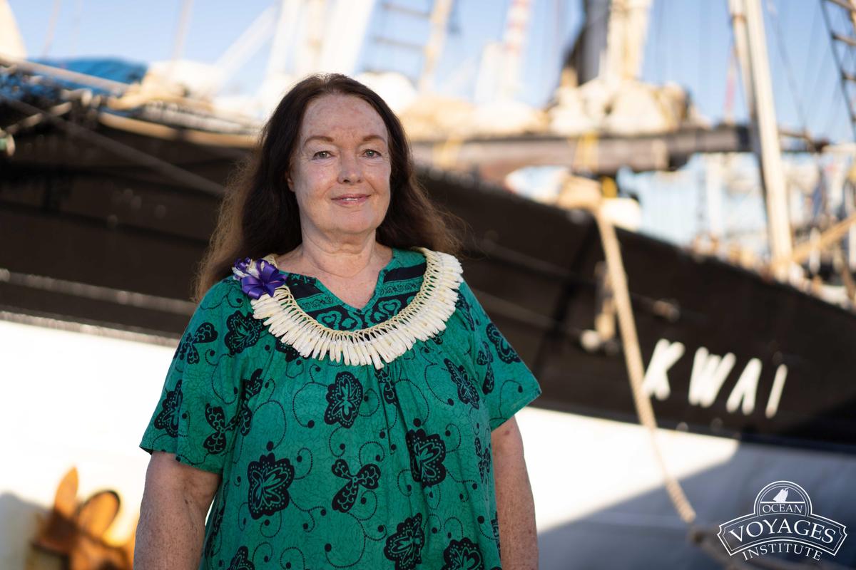 Mary Crowley, founder and executive director of Ocean Voyages Institute (Courtesy of <a href="https://www.oceanvoyagesinstitute.org/ocean-voyages-institute-sets-record-with-largest-open-ocean-clean-up-in-history/">Ocean Voyages Institute</a>)