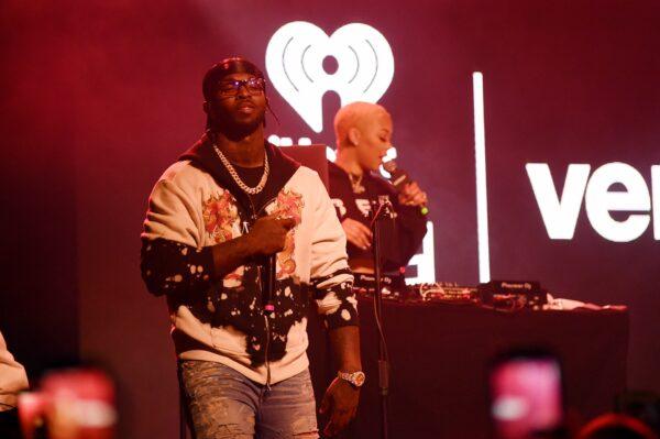 Pop Smoke performs on stage with French Montana at iHeartRadio Live and Verizon Bring You French Montana in New York City at Webster Hall on Aug. 28, 2019. (Jamie McCarthy/Getty Images for iHeartMedia)