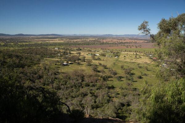 The view from Porcupine lookout is seen overlooking rural land in north-west New South Wales on May 4, 2020, in Gunnedah, Australia. (Mark Kolbe/Getty Images)