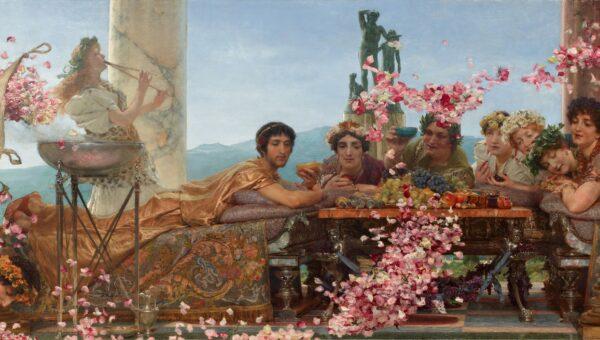 Detail from “The Roses of Heliogabalus,” 1888, by Sir Lawrence Alma-Tadema. (Public Domain)